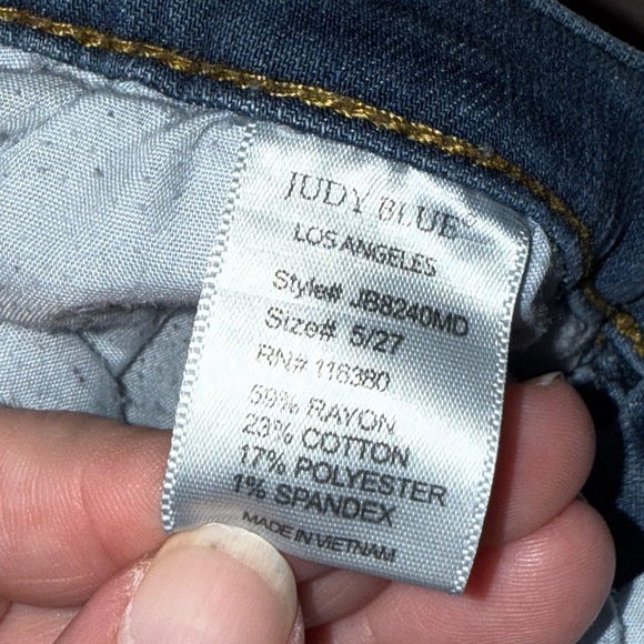 Judy Blue Straight Leg Distressed Jeans Size 5/27 Wash Ripped Denim Streetwear - Picture 3 of 14